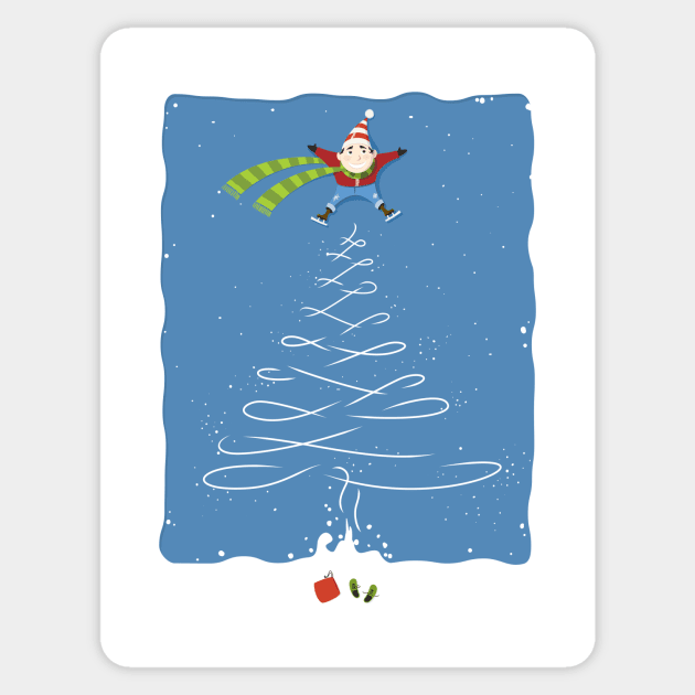 Christmas skater Sticker by StefanAlfonso